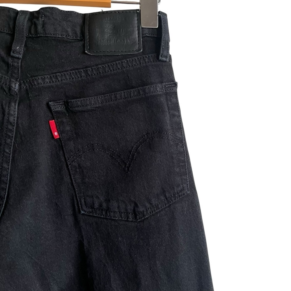 Levi’s Wedgie Straight Ankle Jeans Black Sprout W24 High Rise - Picture 11 of 15